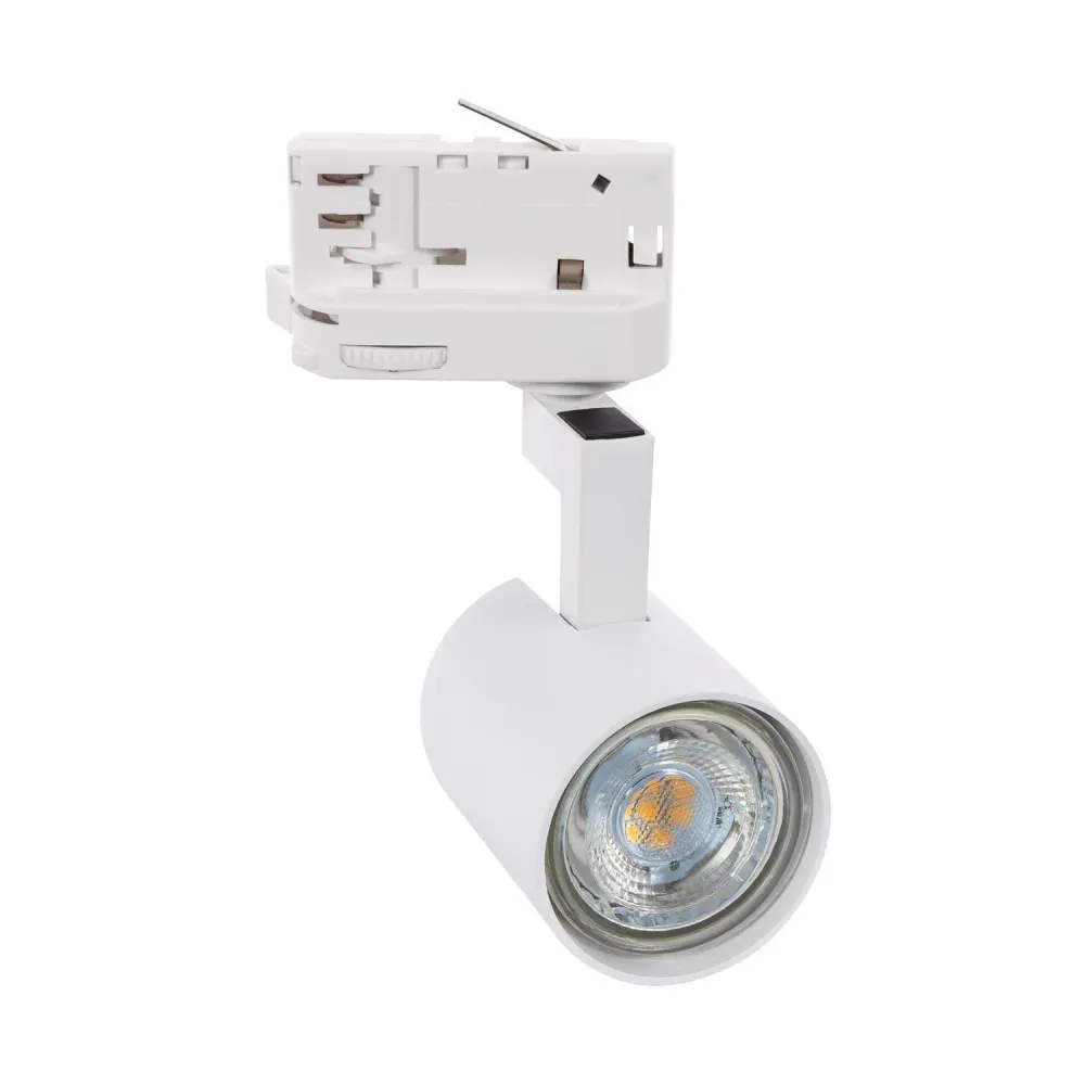 Éclairage sur rail triphasé Jiuk interopérable avec ampoule LED GU10 en acrylique dépoli