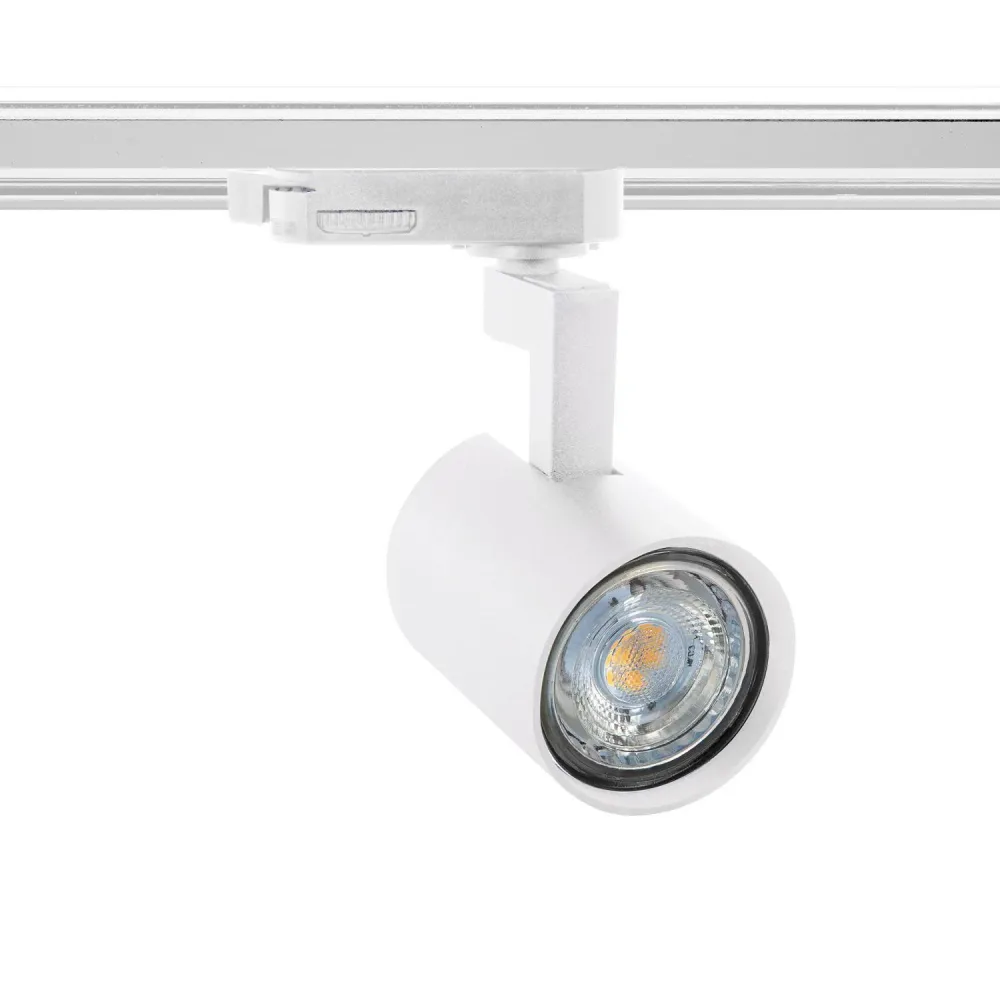 Éclairage sur rail triphasé Jiuk interopérable avec ampoule LED GU10 en acrylique dépoli