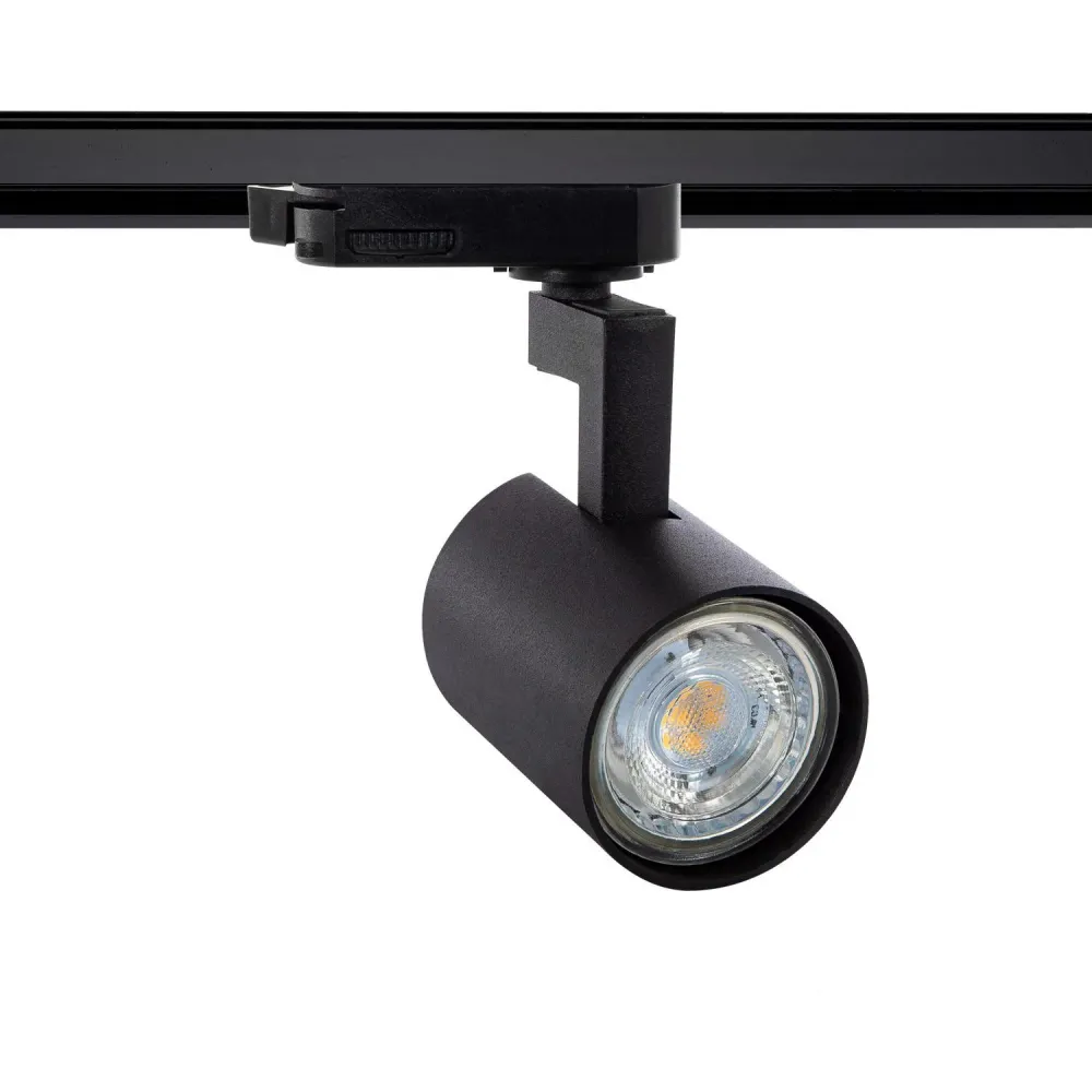 Éclairage sur rail triphasé Jiuk interopérable avec ampoule LED GU10 en acrylique dépoli