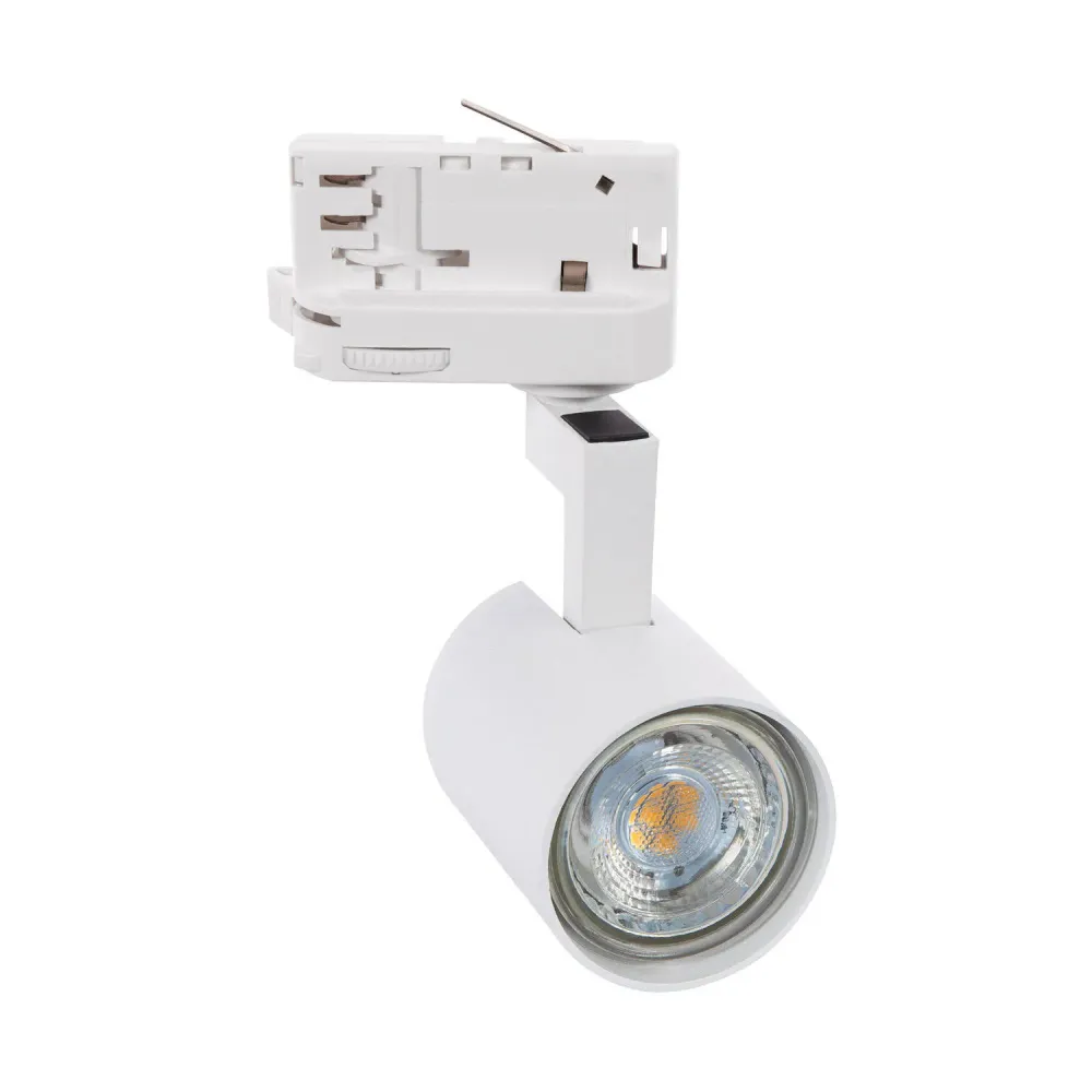 Éclairage sur rail triphasé Jiuk interopérable avec ampoule LED GU10 en acrylique dépoli