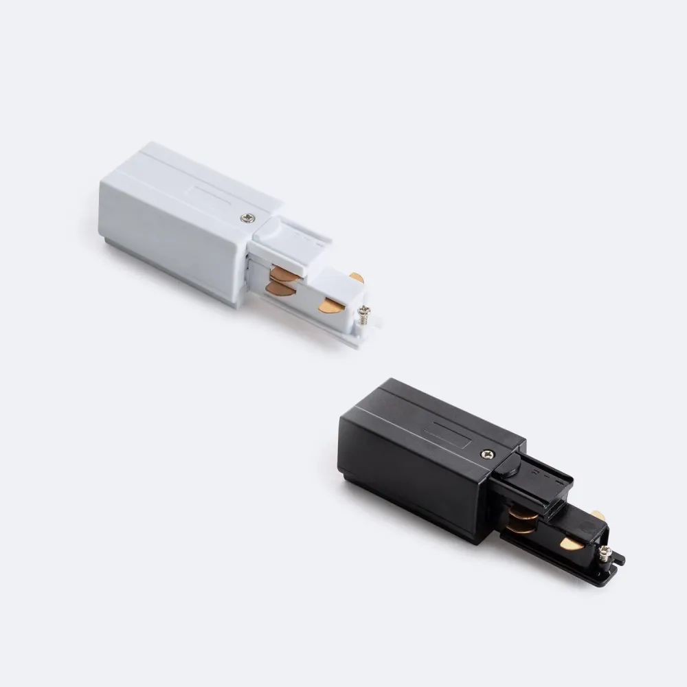Connecteur côté droit pour rail triphasé avec réseau d'éclairage DALI.