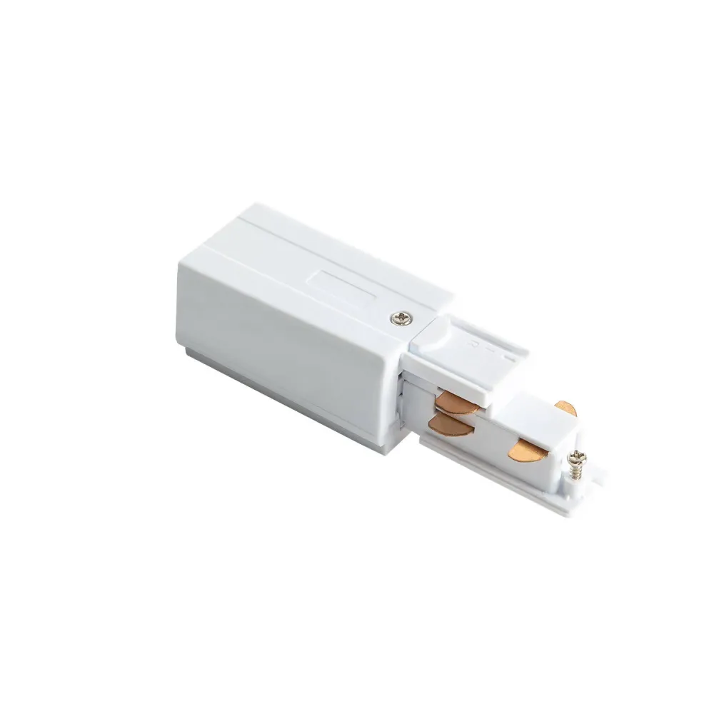 Connecteur côté droit pour rail triphasé avec réseau d'éclairage DALI.