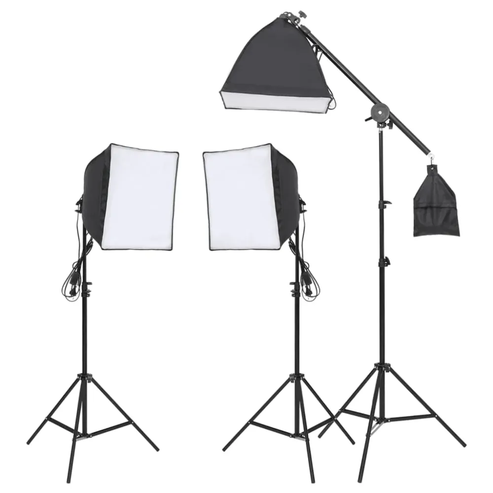 Kit d'éclairage de studio avec trépied et boîte à lumière blanc 02_0042391