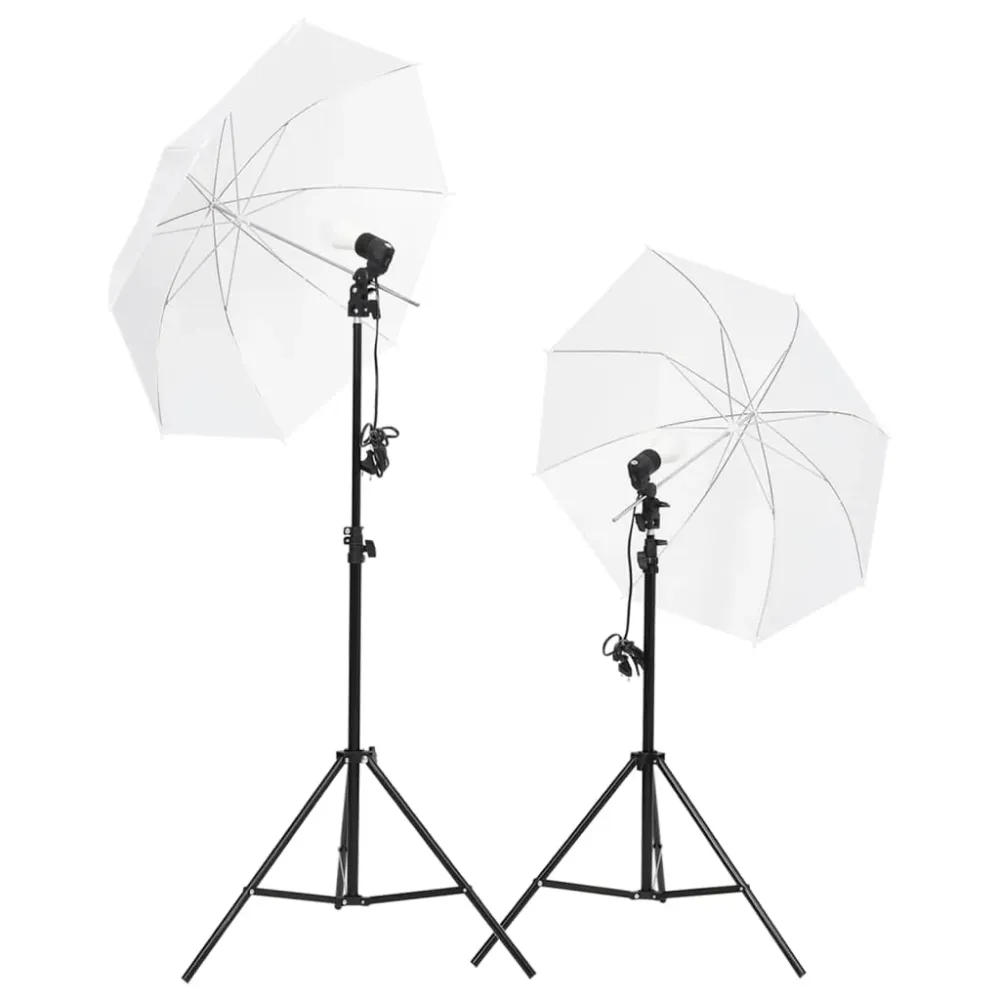 Kit d'éclairage de studio avec trépieds et parapluies blanc 02_0042392