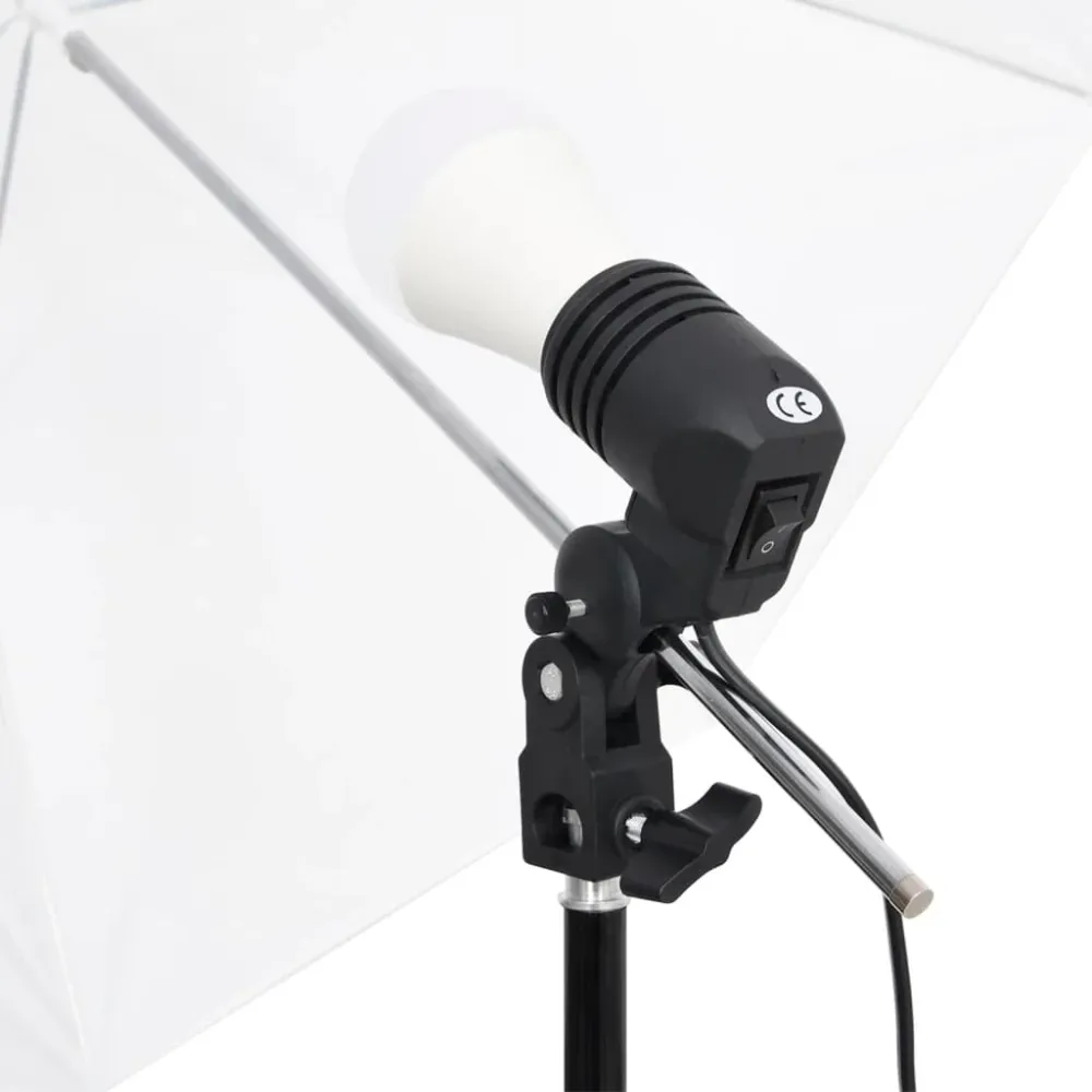 Kit d'éclairage de studio avec trépieds et parapluies blanc 02_0042392