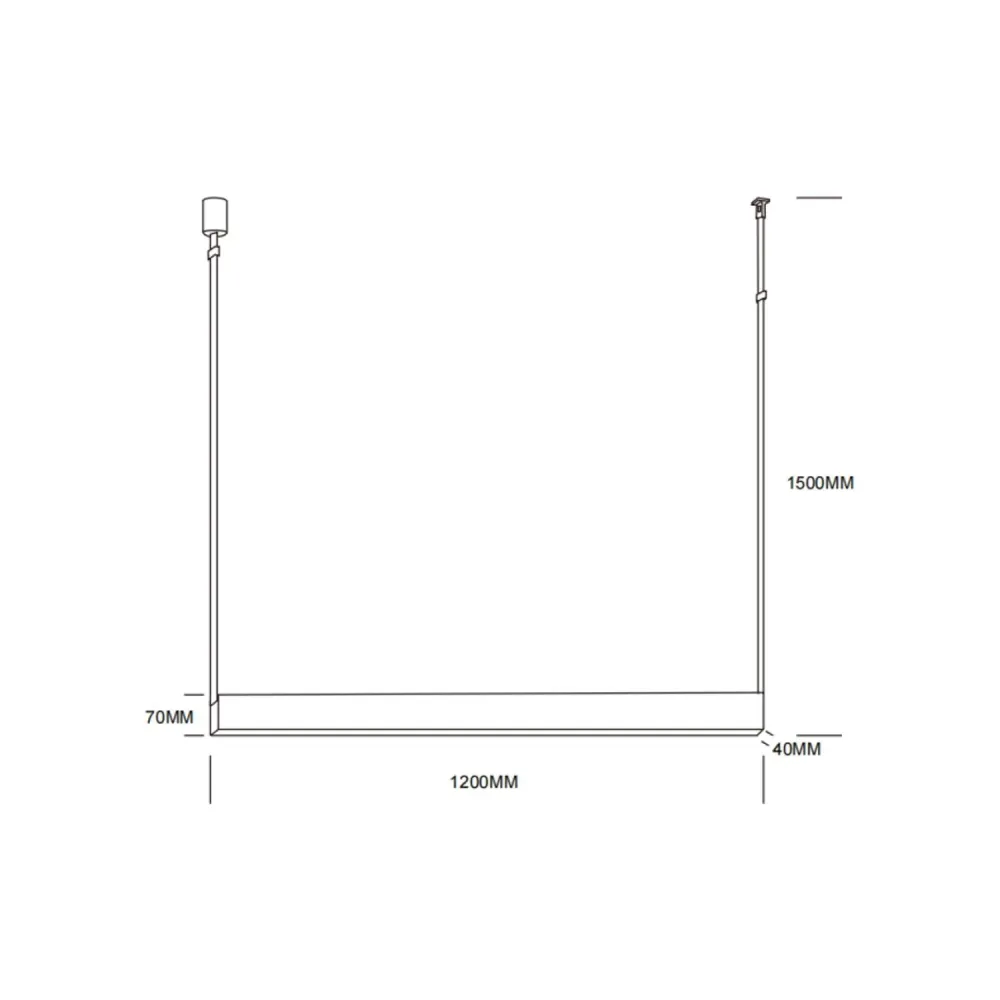Ligne LED 120cm 30W Suwis équipée d’un Rail Magnétique