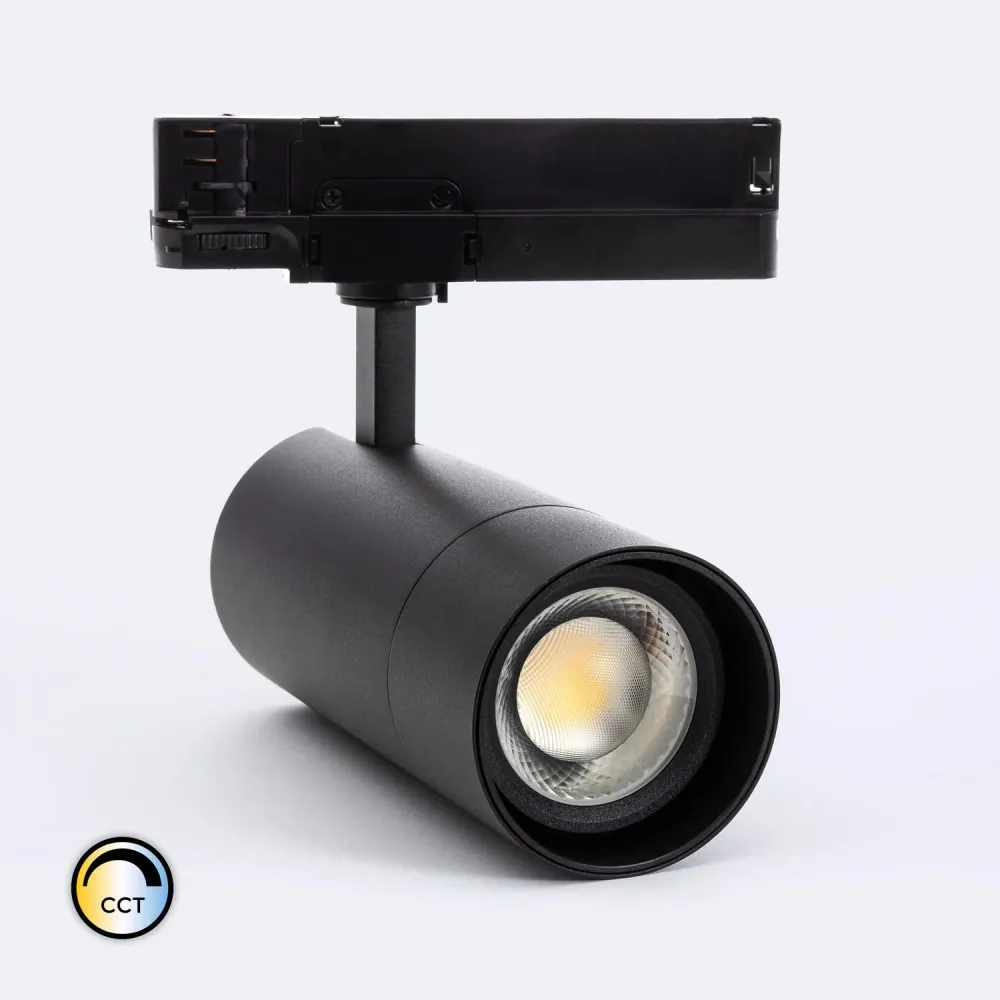 Lustre Cristal Premium Projecteur LED 30W sur rail triphasé, CCT réglable, angles 24-60º