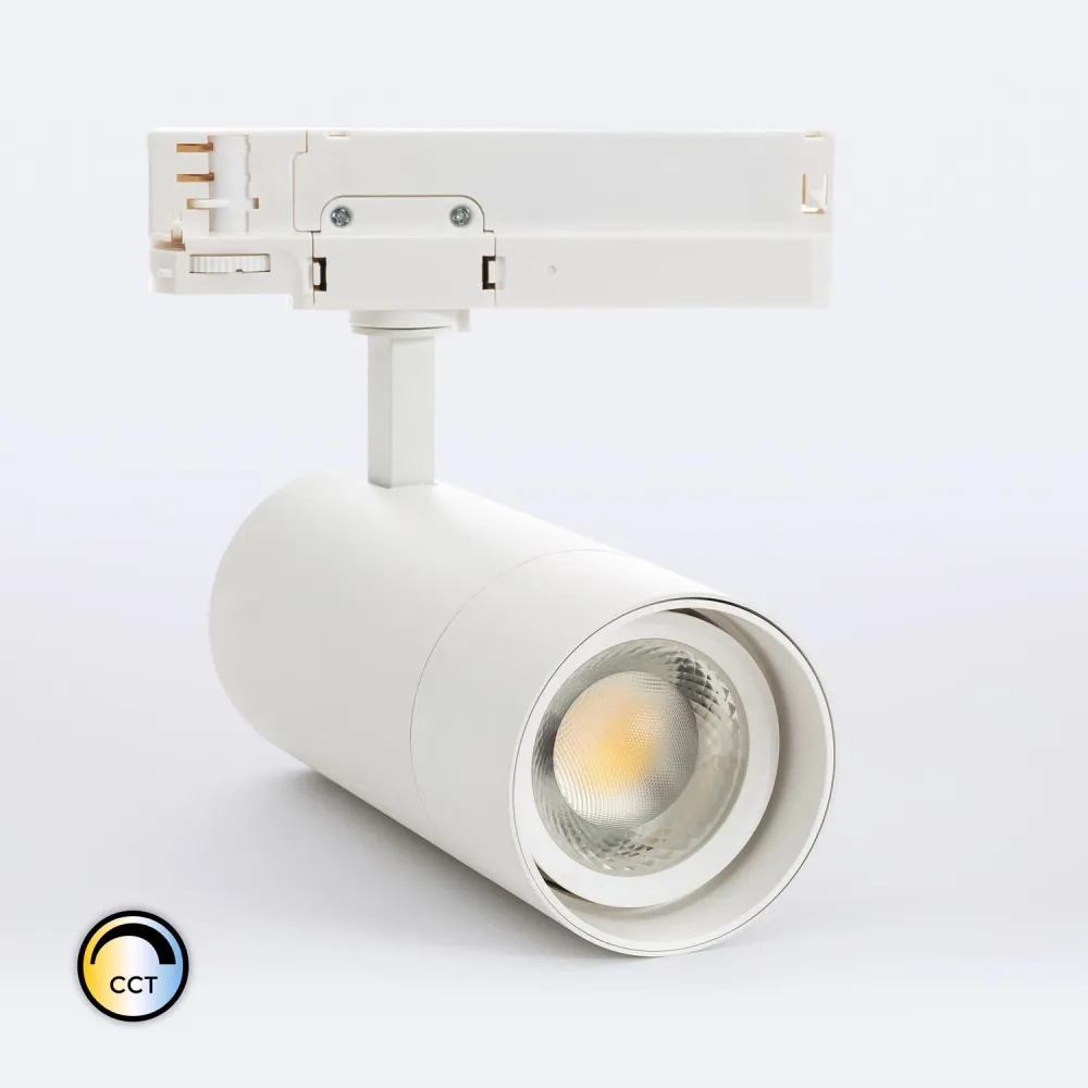 Lustre Cristal Premium Projecteur LED 30W sur rail triphasé, CCT réglable, angles 24-60º