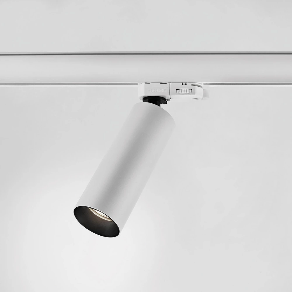 Plafonnier à suspension réglable Egger Reed S spot sur rail dim-to-warm blanc 15°
