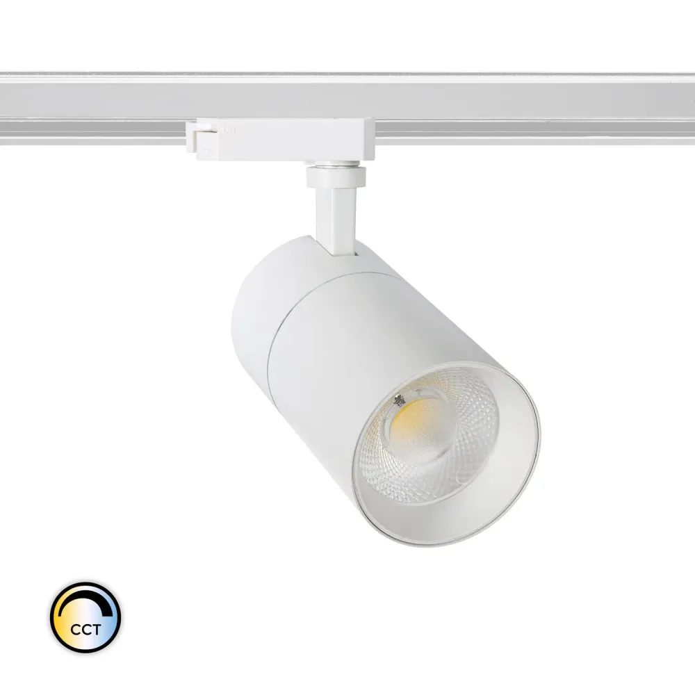 Projecteur LED 30W sur rail monophasé ajustable avec température de couleur réglable