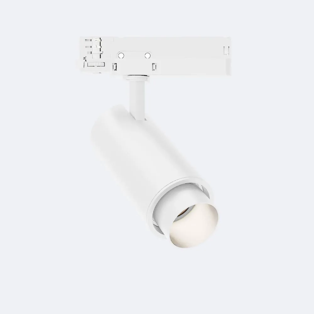 Projecteur LED Fasano Cylindre 30W Triphasé Réglable Blanc pour Rail.