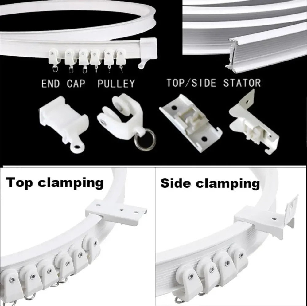 Rail rideau polyvalent et pliable à fixation plafond - 5m IP44 pour salle de bain
