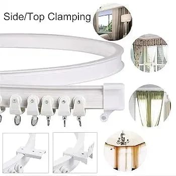 Rail rideau polyvalent et pliable à fixation plafond - 5m IP44 pour salle de bain
