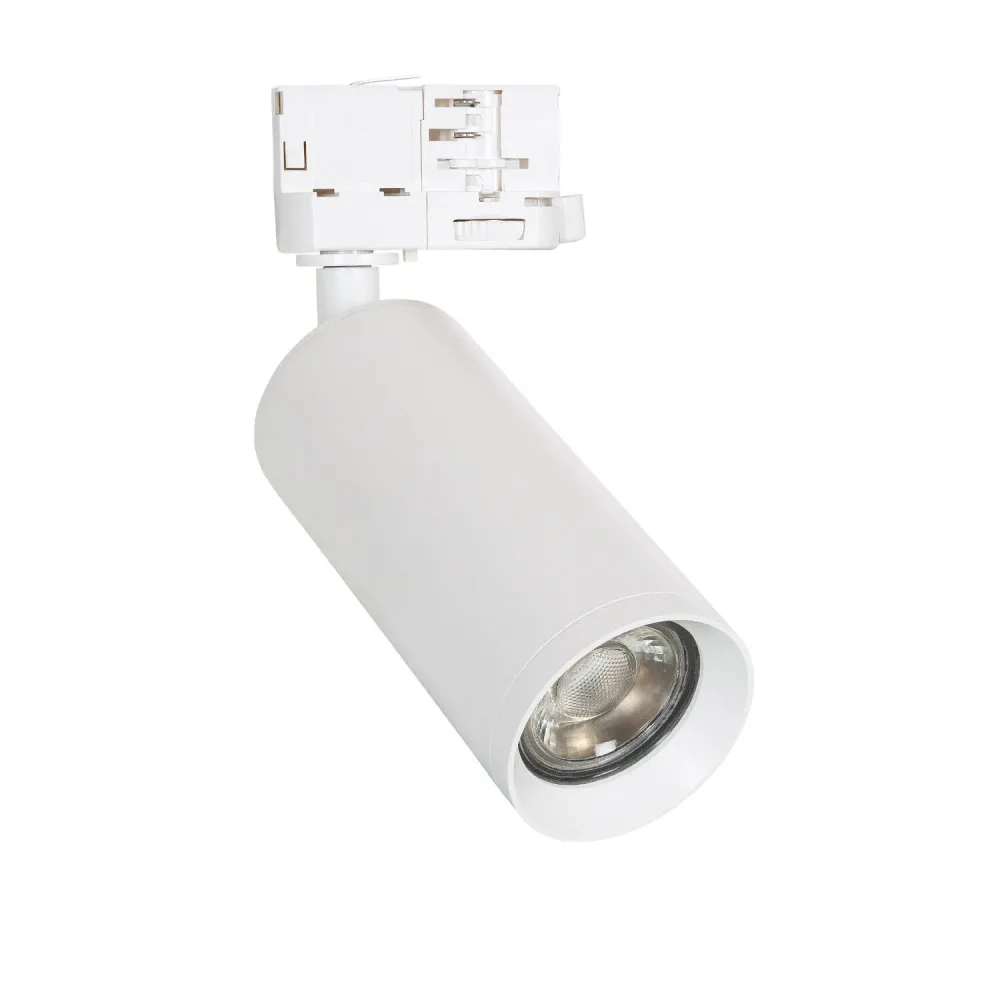 Spot GU10 sur rail triphasé avec douille quartz pour éclairage LED