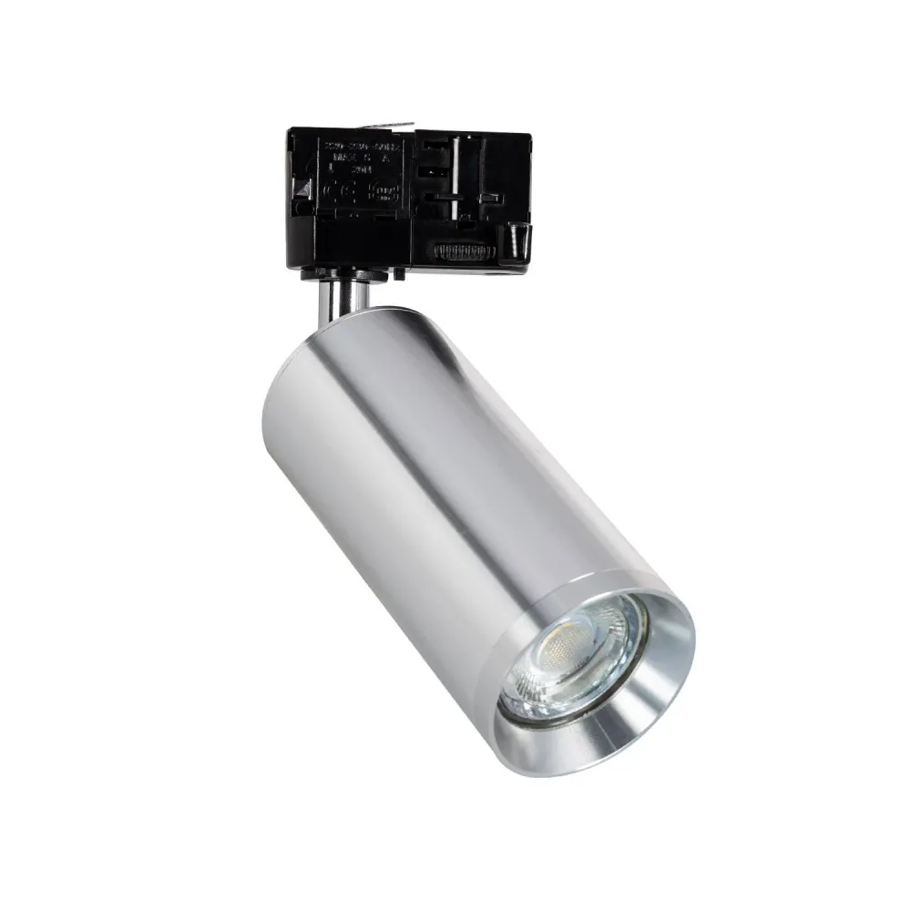 Spot GU10 sur rail triphasé avec douille quartz pour éclairage LED