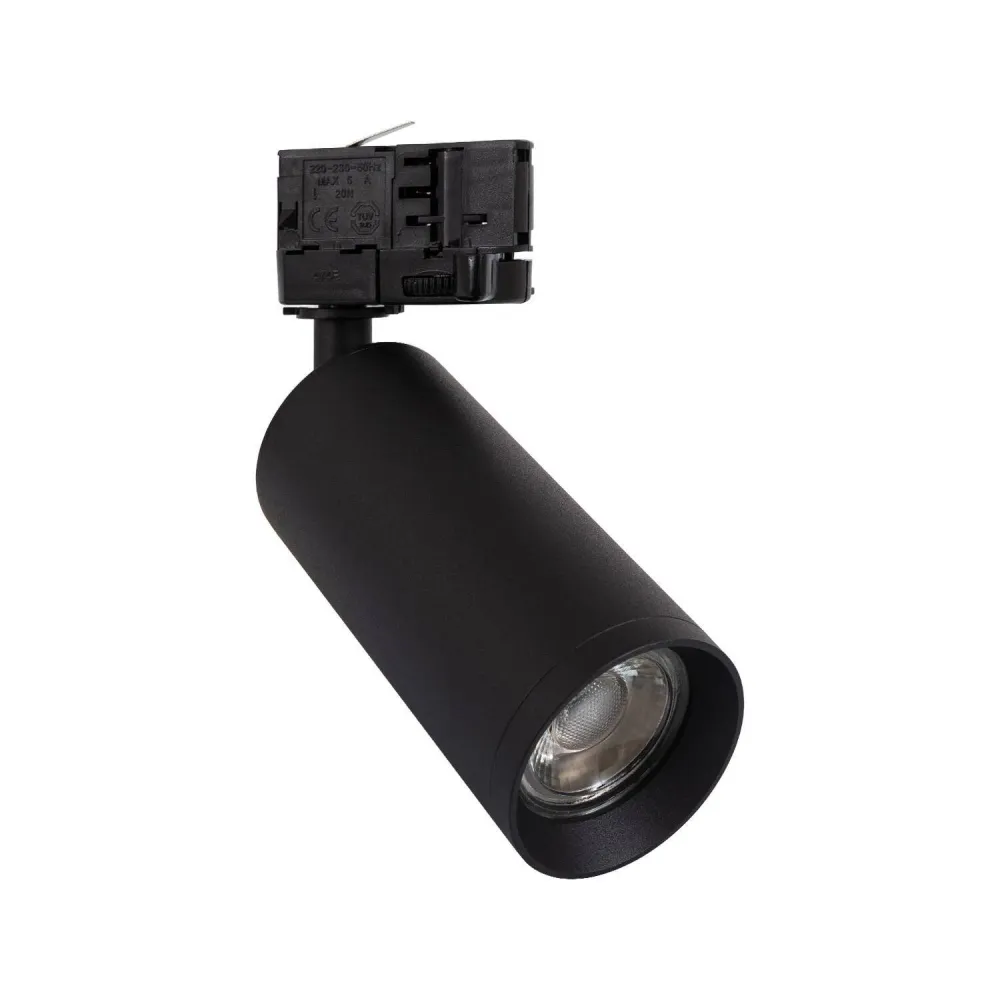 Spot GU10 sur rail triphasé avec douille quartz pour éclairage LED