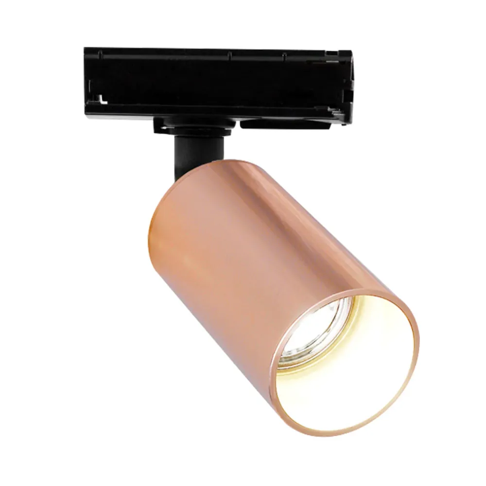 Spot GU10 sur rail triphasé avec douille quartz pour éclairage LED