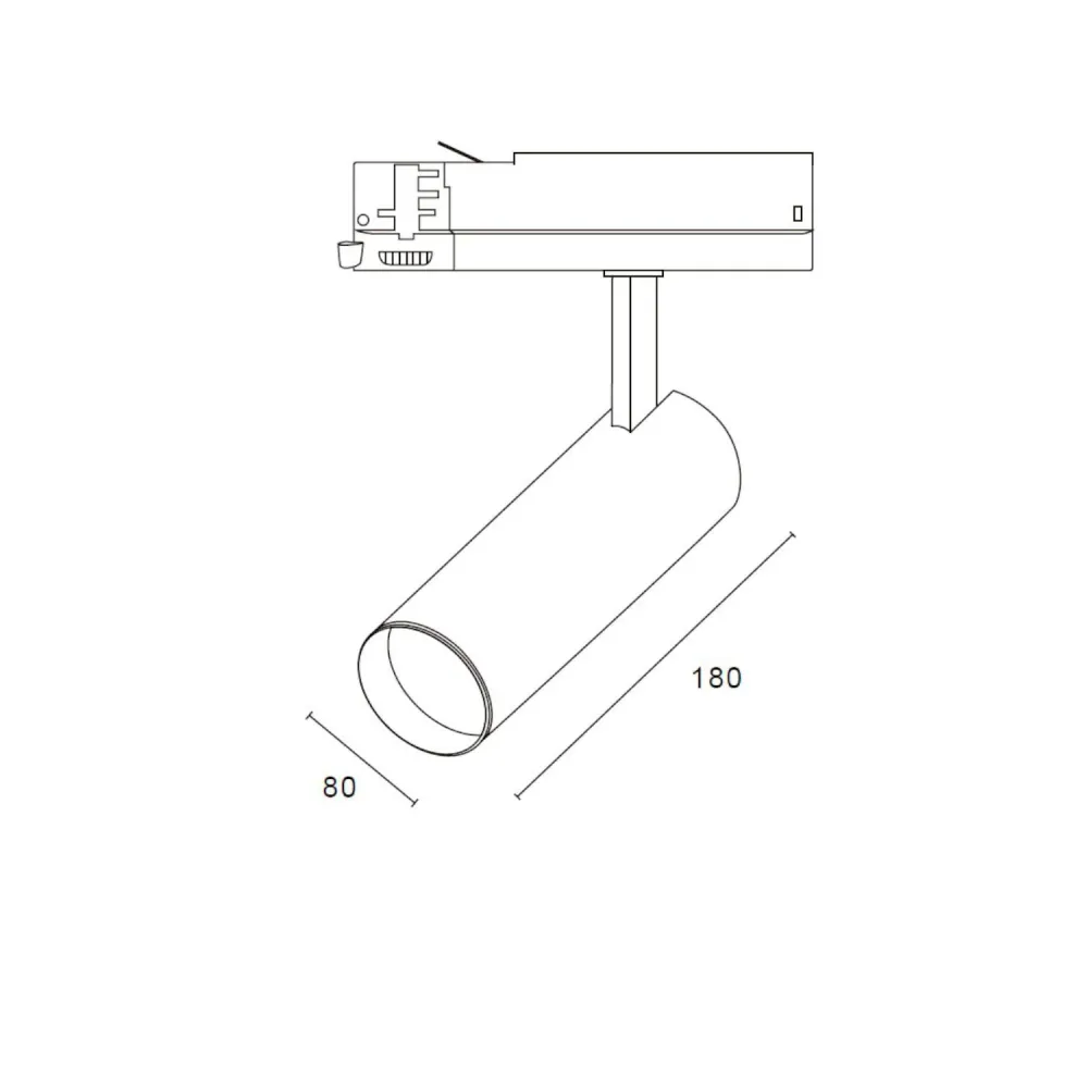 Spot LED 40W Carlo pour rail triphasé, lumière CCT, couleur blanche