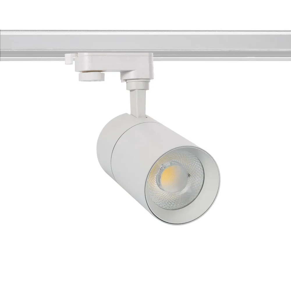 Spot LED sur rail triphasé 20W Mallet à intensité réglable blanc