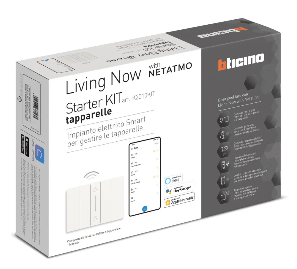 STARTER KIT PER GESTIONE LUCI E TAPPARELLE LIVING NOW BTICINO K2010KIT