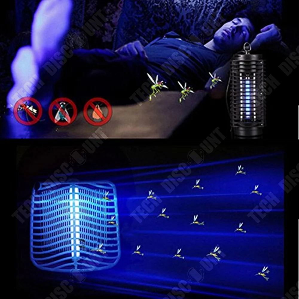 TD® 2PCS Piège anti-moustique et anti-mouche électrique Tueur de Moustique, mouches LED Lampe UV Protection non toxique an...