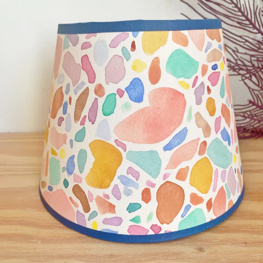 Abat jour TERRAZZO biais bleu