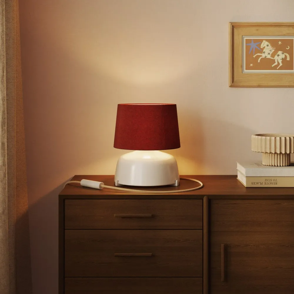 Abat-jour Athena avec douille E27 pour lampe de table - Fabriqué en Italie - Laine écrevisse
