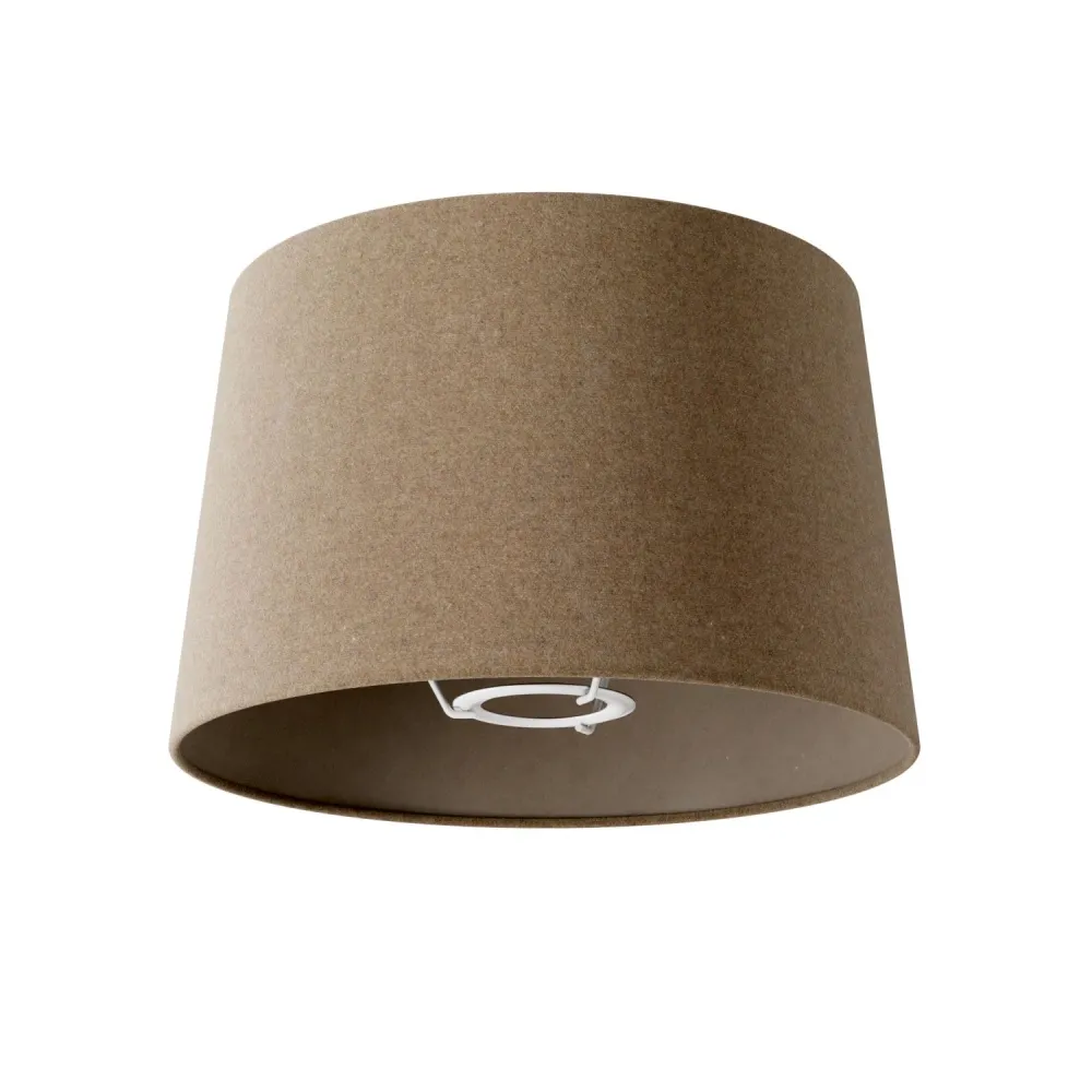 Abat-jour Athena avec douille E27 pour lampe de table ou lampadaire - Fabriqué en Italie - Laine Marron