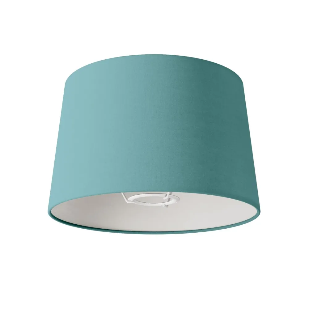 Abat-jour Athena avec douille E27 pour lampe de table ou lampadaire - Fabriqué en Italie - Toile Vert Dubbio