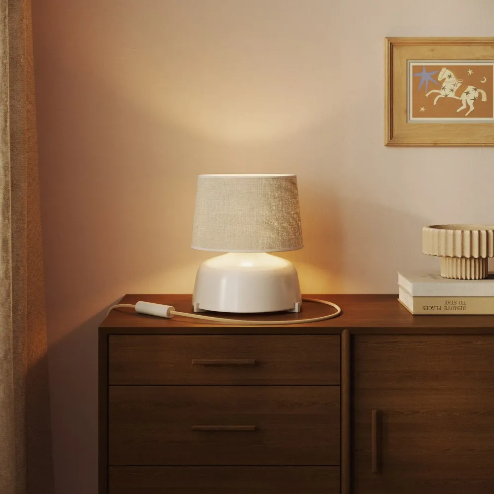 Abat-jour Athena avec douille E27 pour lampe de table ou lampadaire - Fabriqué en Italie - Jute Claire