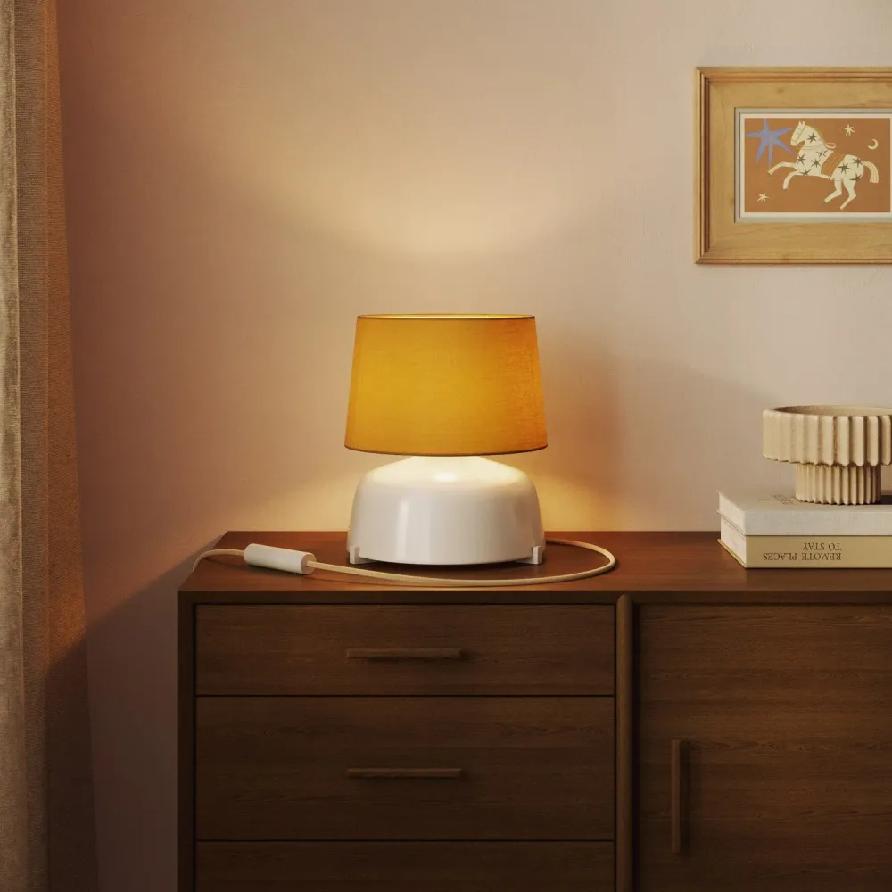Abat-jour Athena avec douille E27 pour lampe de table ou sur pied - Fabriqué en Italie - Arenal Or