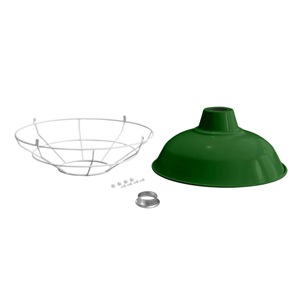 Abat-jour Bistrot avec cage en métal - Vert