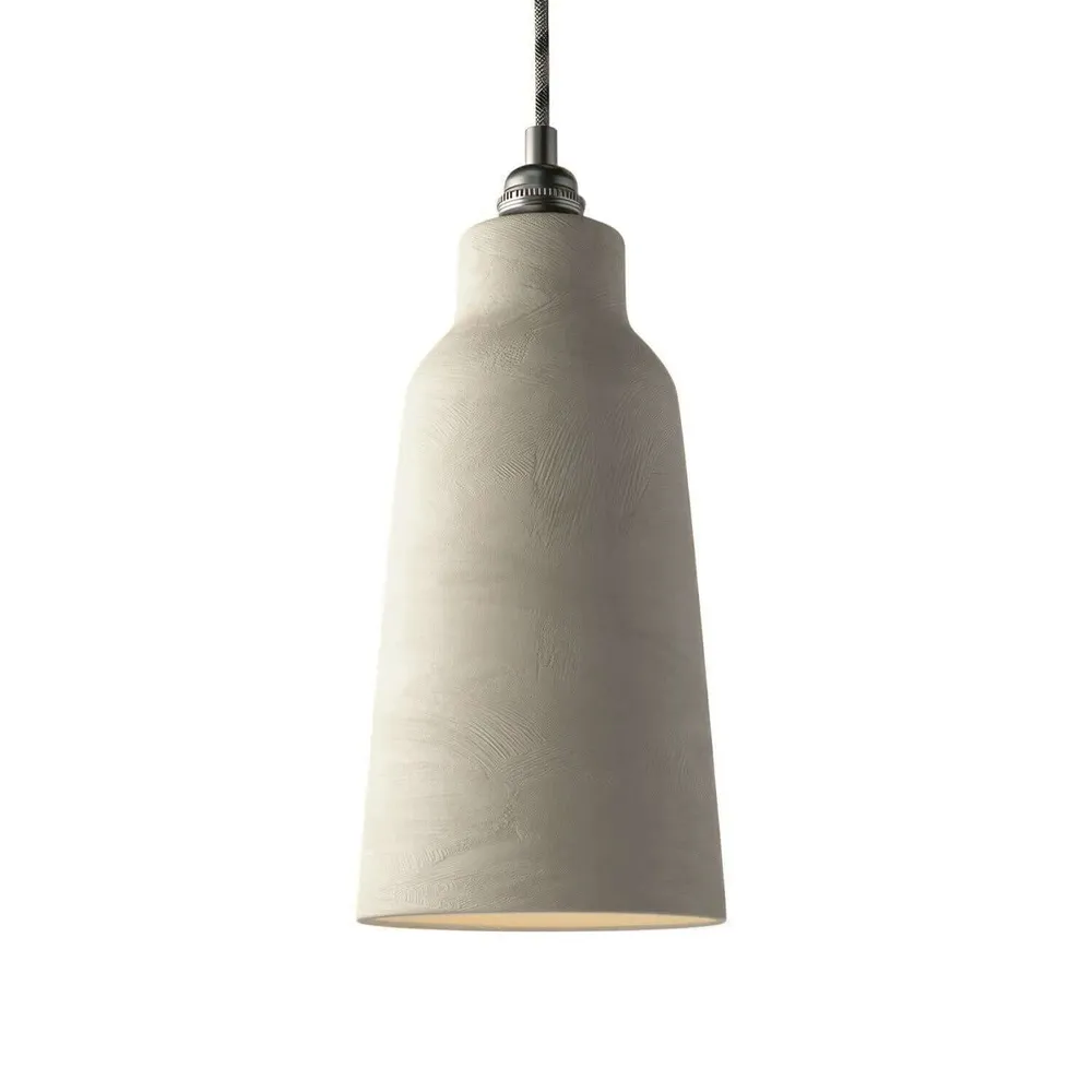 Abat-jour Bouteille en céramique, collection Materia - Made Italy - Taupe strié