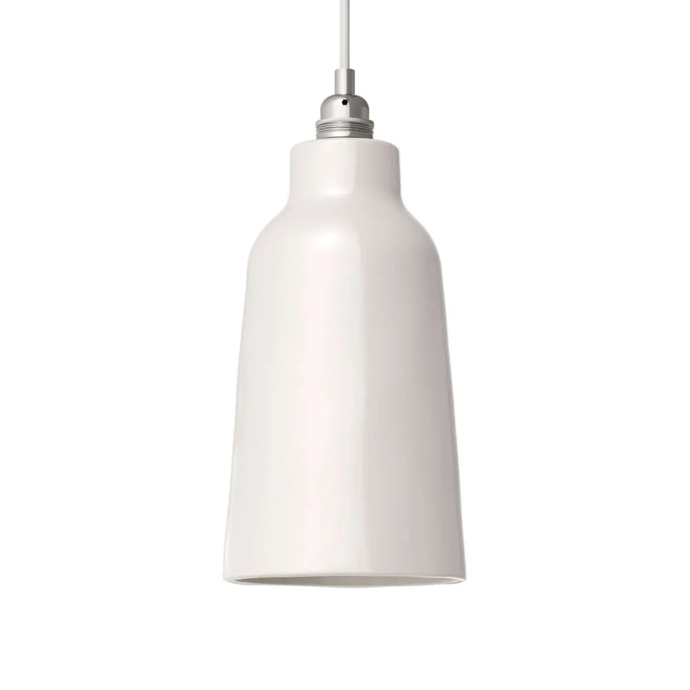 Abat-jour Bouteille en céramique, collection Materia - Made Italy - Blanc brillant