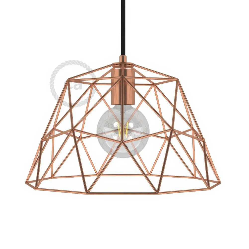 Abat-jour cage métallique Dome XL avec douille E26 - Cuivre