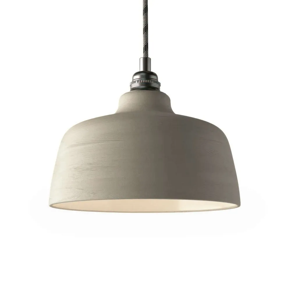 Abat-jour Coupe en céramique, collection Materia - Fabriqué en Italie - Taupe strié