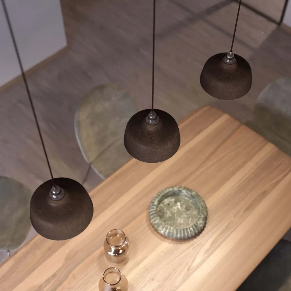 Abat-jour coupe en céramique, collection Materia - Fabriqué en Italie - Effet corten
