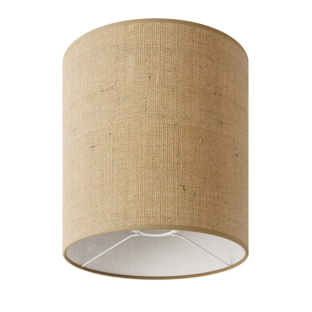 Abat-jour Cylindre M en tissu avec culot E27 - Made Italy - Jute naturelle
