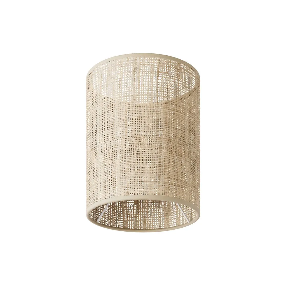 Abat-jour Cylindre en tissu avec culot E27 - 100% Made Italy - Raphia naturelle