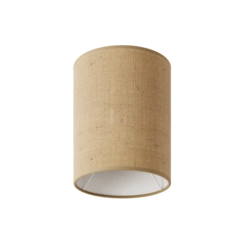 Abat-jour Cylindre S en tissu avec douille E27 - Fabriqué en Italie - Jute Naturelle