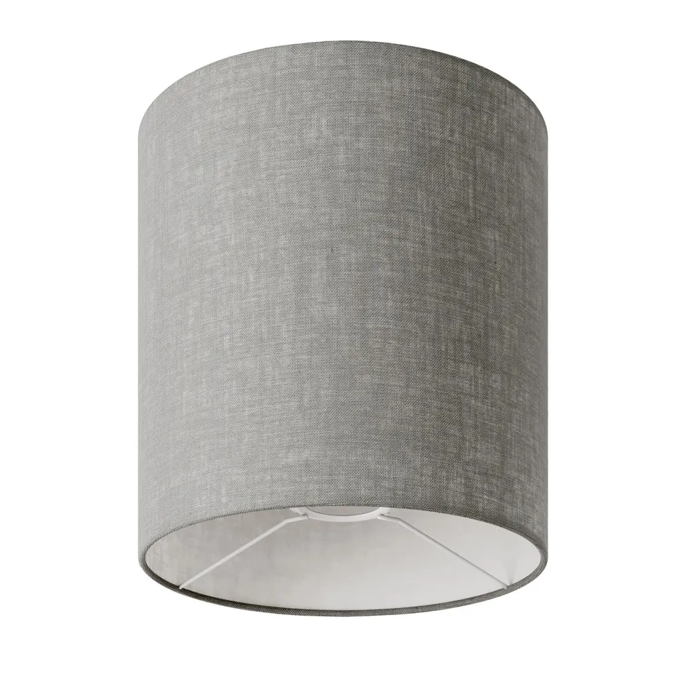 Abat-jour Cylindre M en tissu avec douille E27 - Fabriqué en Italie - Camelot Gris