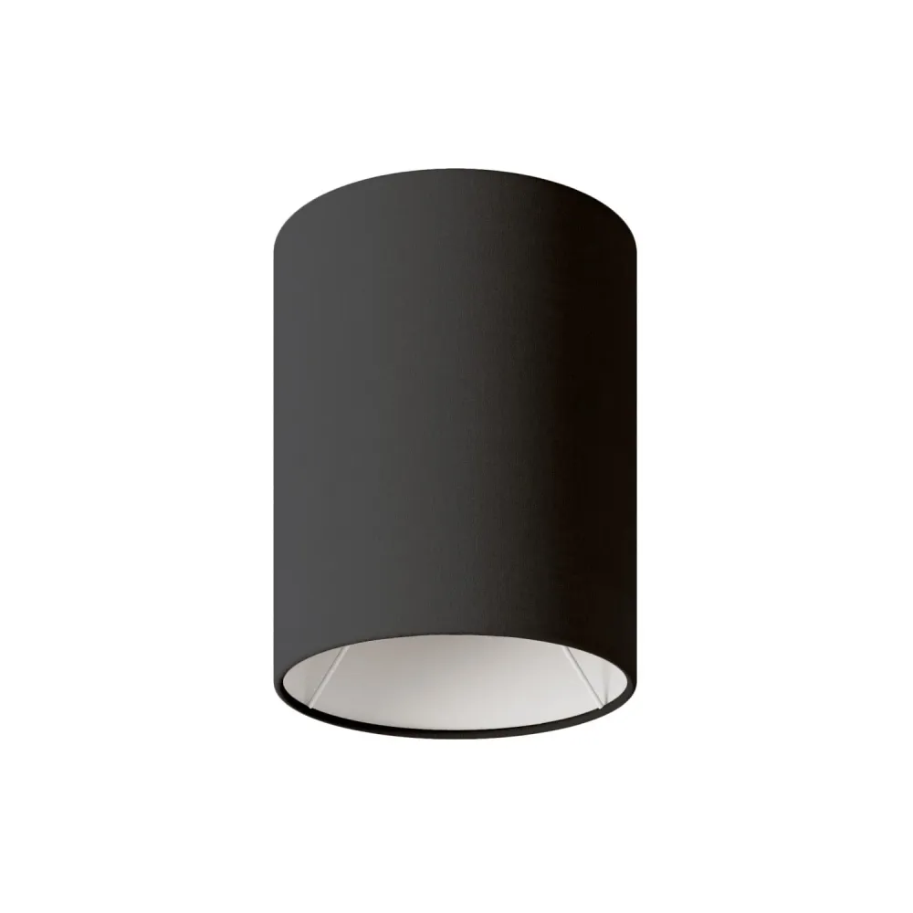 Abat-jour cylindre S en tissu avec douille E27 - Made Italy - Teletta Anthracite