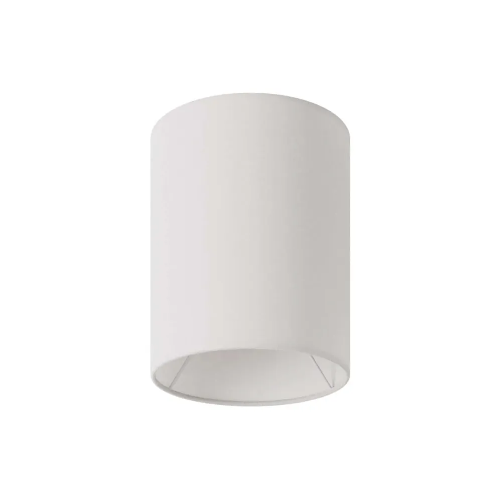 Abat-jour Cylindre en tissu avec douille E27 - 100% Made Italy - Lin blanc brillant