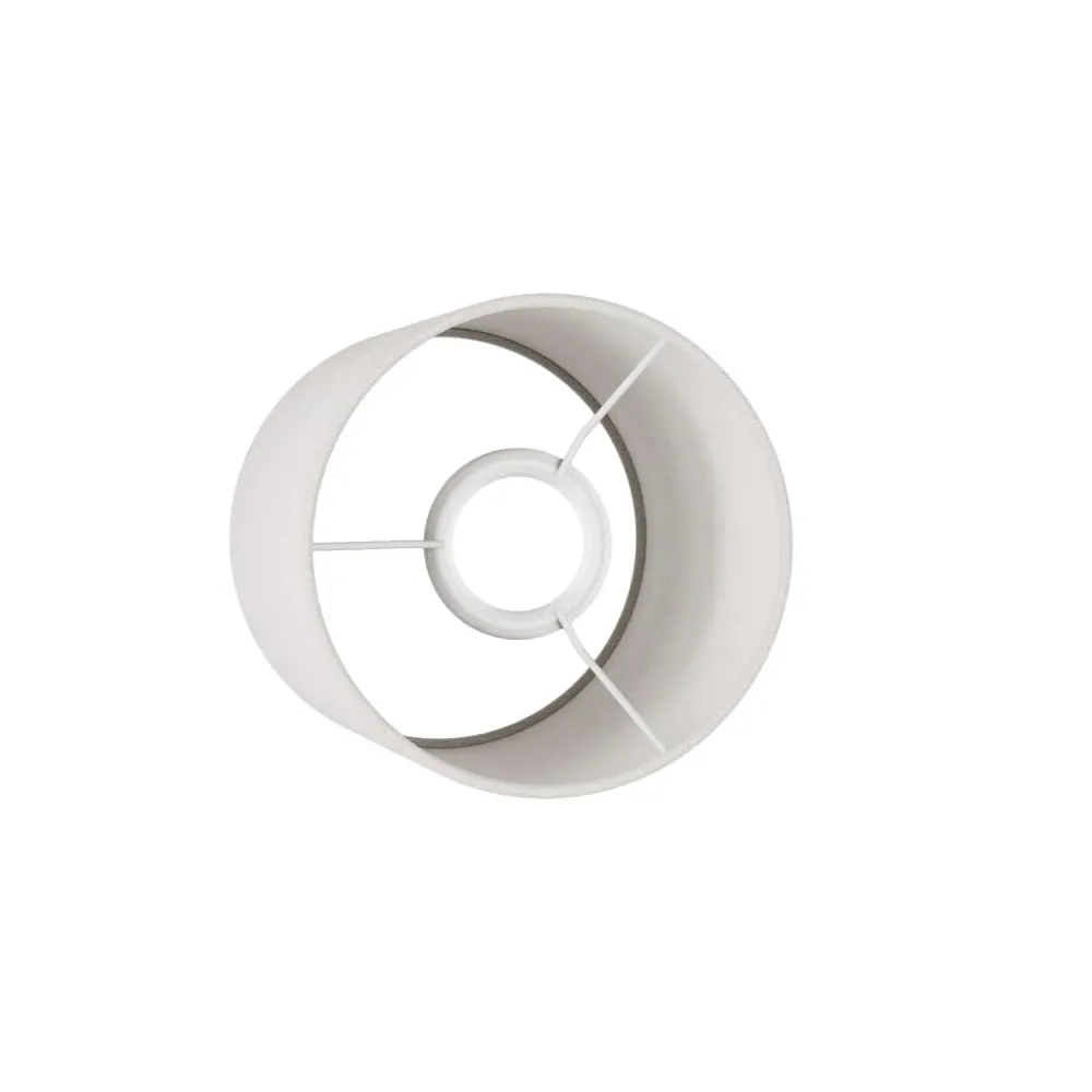 Abat-jour Cylindre en tissu avec douille E27 - 100% Made Italy - Lin blanc brillant
