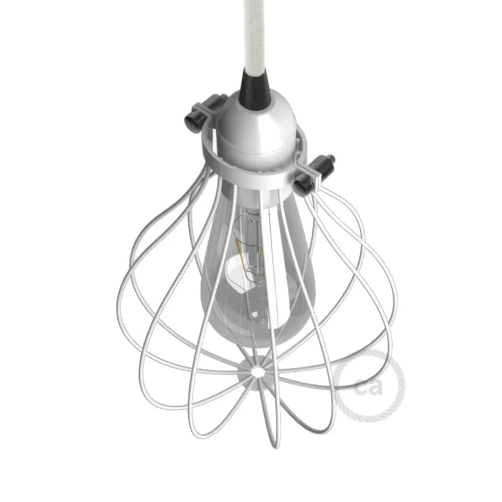 Abat-jour Drop en métal avec collerette réglable - Blanc