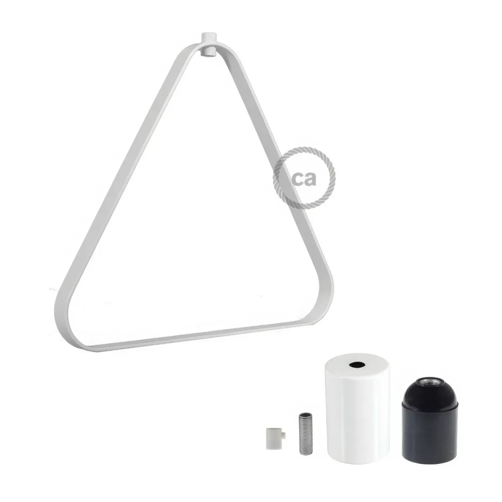 Abat-jour Duedì Apex en métal avec cache-douille et douille E26 - Blanc
