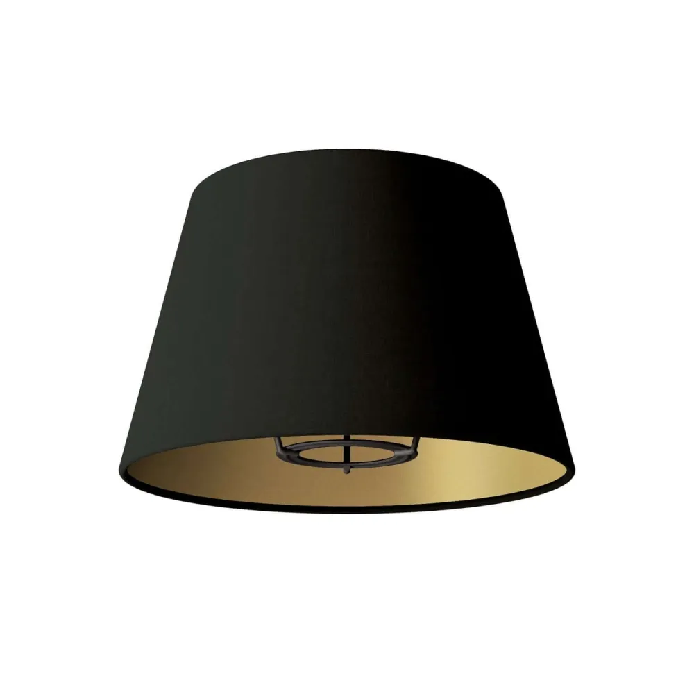 Abat-jour Empire avec douille E27 pour lampe de table ou applique murale - Fabriqué en Italie - Cinette noir