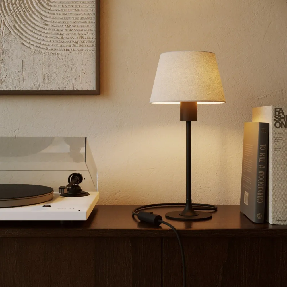 Abat-jour Empire S avec douille E27 pour lampe de table ou applique - Fabriqué en Italie - Laine Sable
