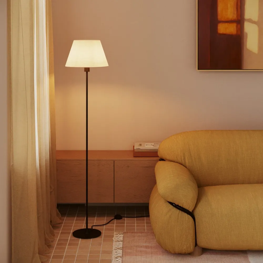Abat-jour Empire M en tissu pour lampadaire avec douille E27 - Fabriqué en Italie - Arenal Sable