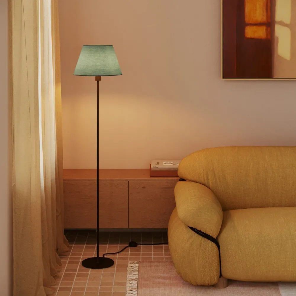 Abat-jour Empire M en tissu pour lampadaire avec douille E27 - Fabriqué en Italie - Teletta Vert Dubbio